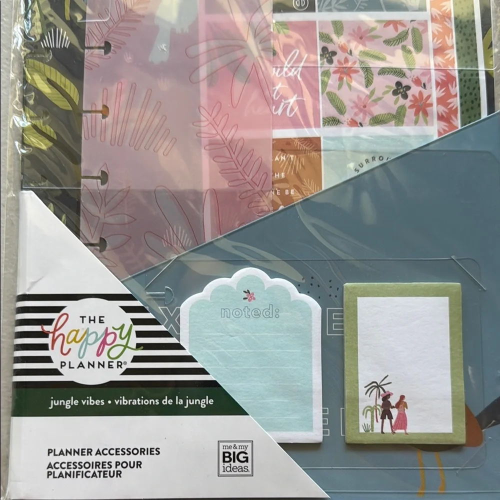 The Happy Planner Tropical Jungle Vibes Planner Accessories - Pink & Green